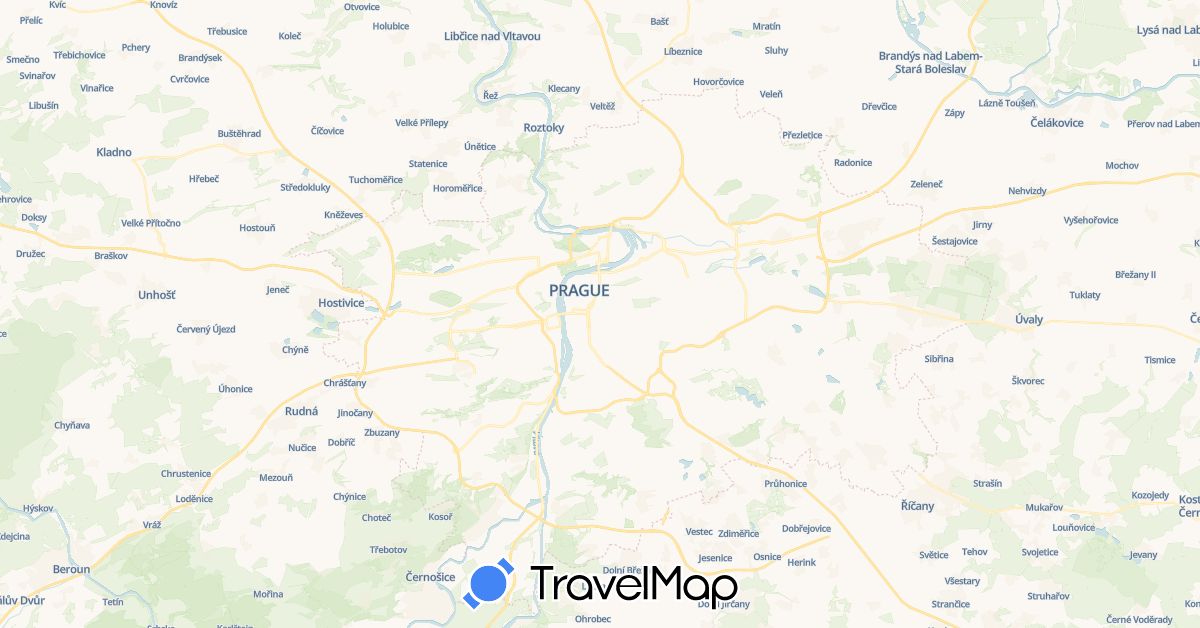 TravelMap itinerary: bus in Czech Republic (Europe)